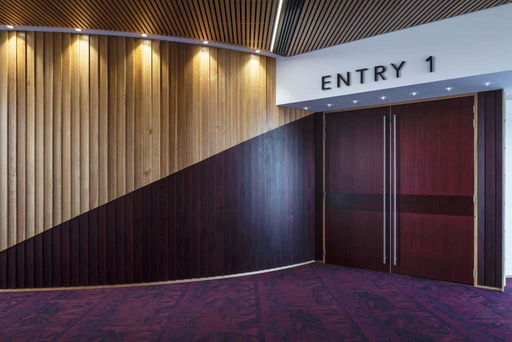 Tasmanian oak timber in Corpusc Theatre