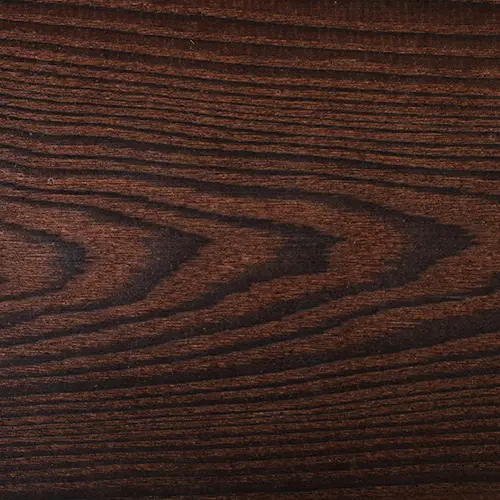 Close up photo of Burnt Ash decking sample