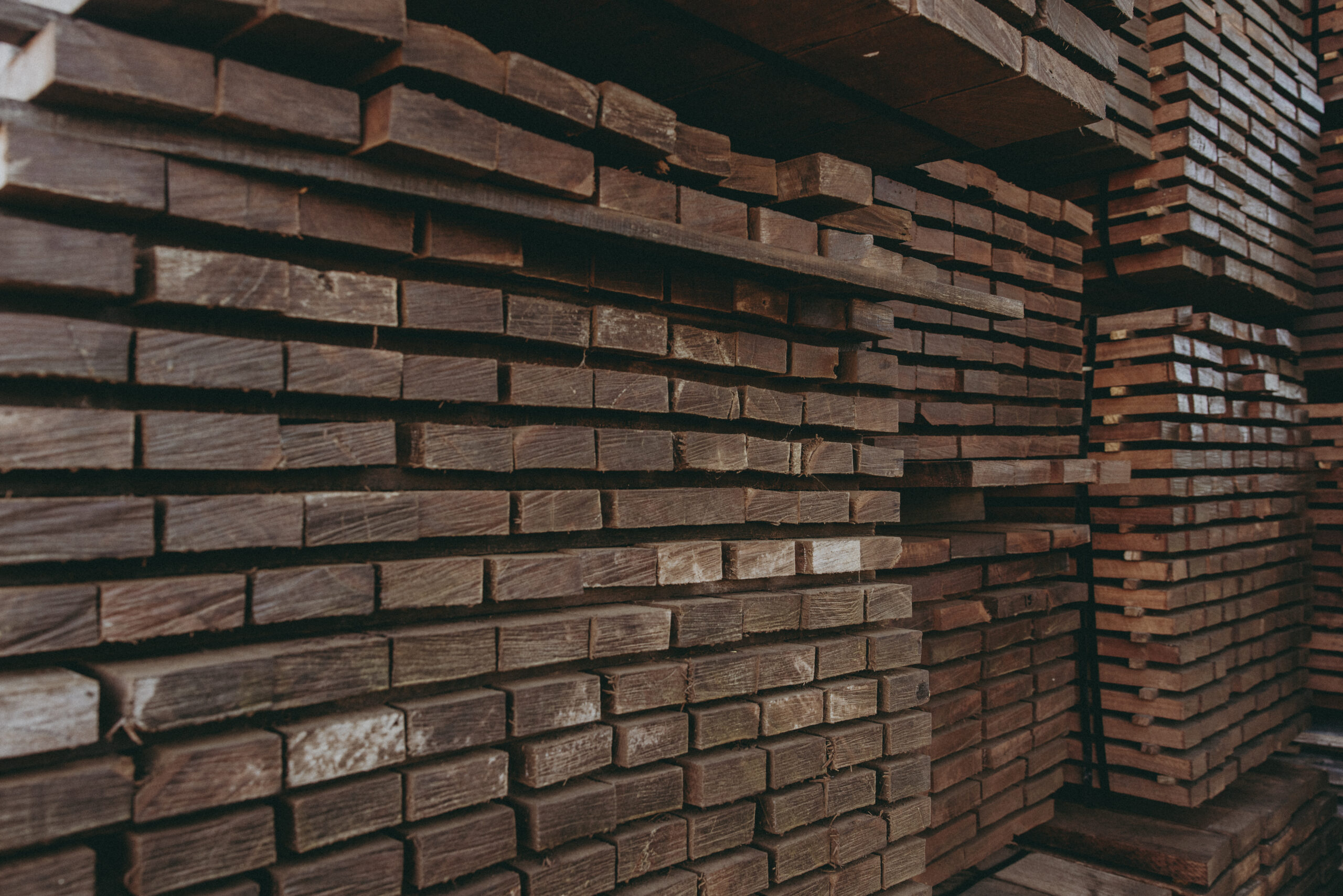 Image of stacks of raw timber at Mortlock Timber