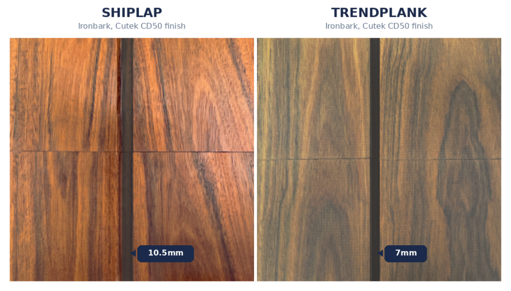 Shiplap and trend plank shadowline example